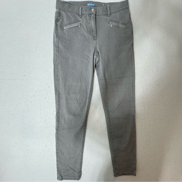 J. McLaughlin Treva Grey Skinny Jeans Front Side Zipper Pocket Size 8 - Picture 2 of 9